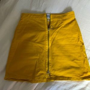 Yellow BDG Skirt Double Front Zip Size XS